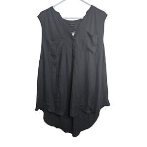 Torrid Black Double Pocket Tank Blouse Size 2X New With Tags
